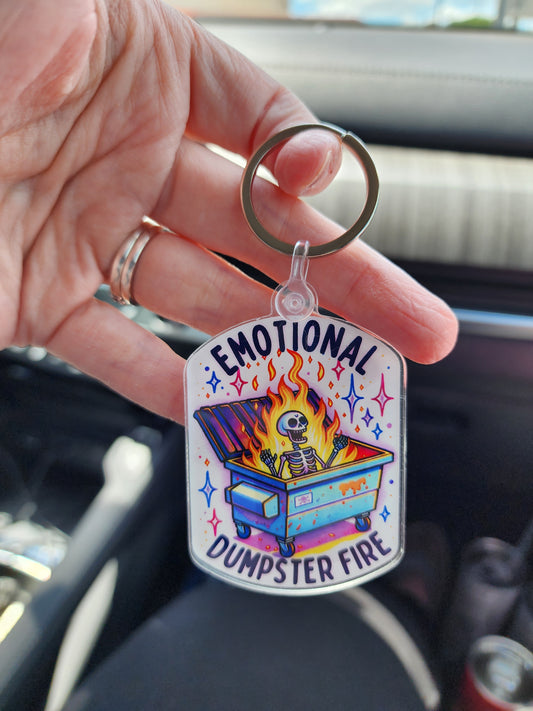 Emotional Dumpster Fire Keychain