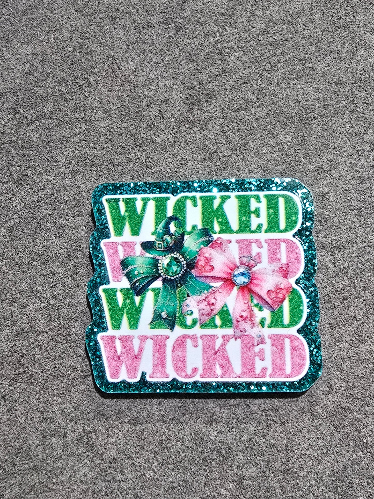 Glitter Flatback- W Green or Pink