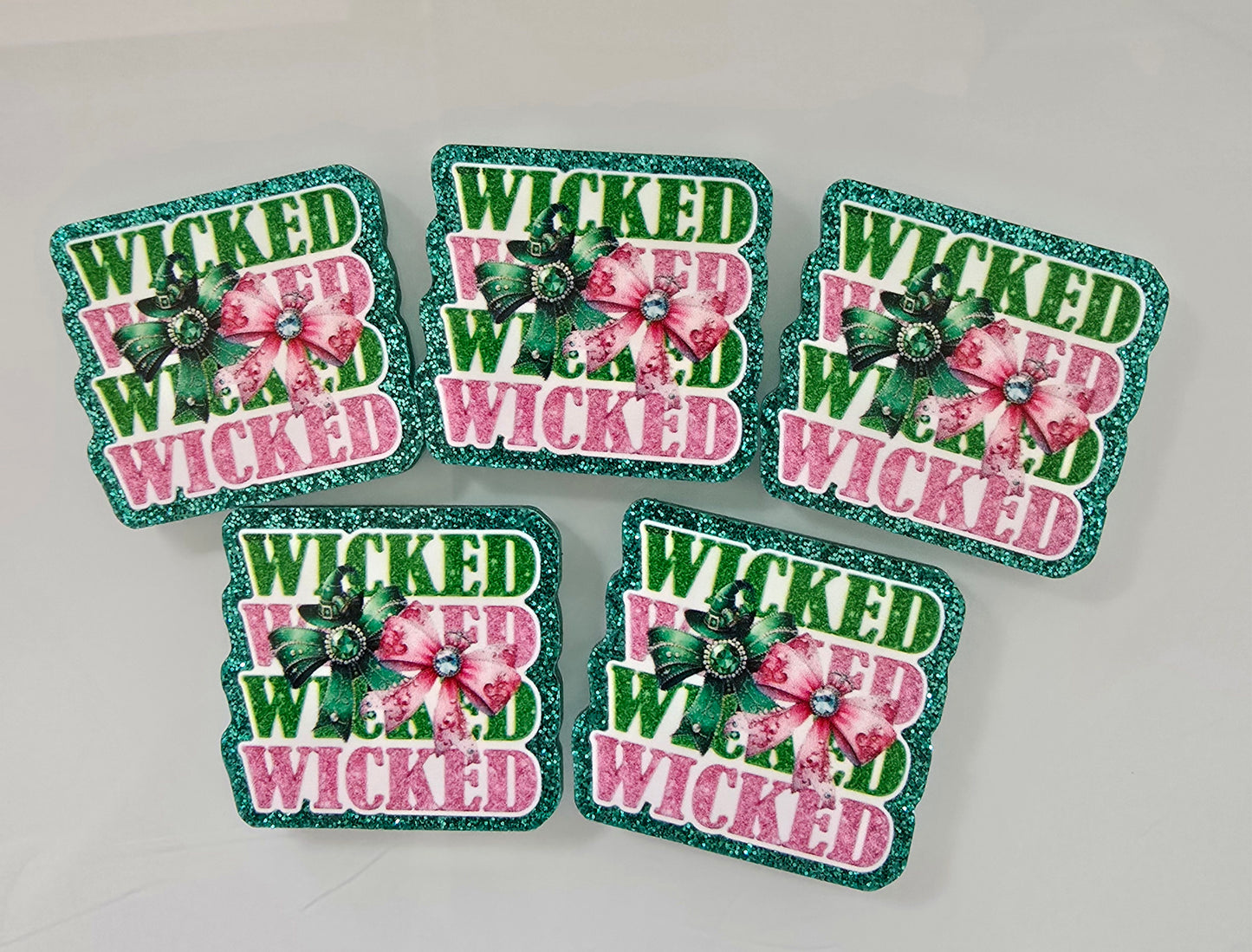 Glitter Flatback- W Green or Pink