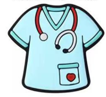 Focal Beads - Blue Nurse Shirt