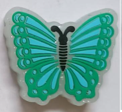 Focal Beads - Green Butterfly