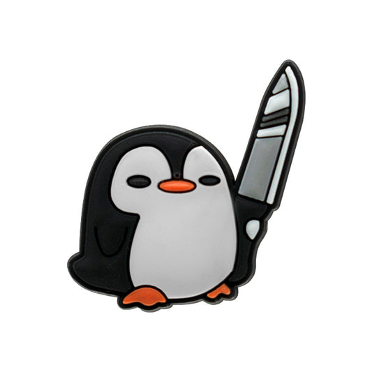 Penguin With A Knife Croc Charm