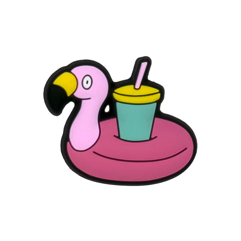 Flamingo Floatie Croc Charm