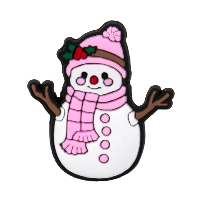 Pink Snowman Straw Topper