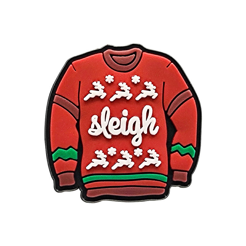 Red Sleigh Christmas Sweater Straw Topper