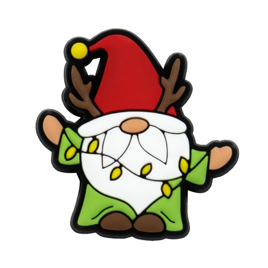 Christmas Gnome with Christmas Lights Straw Topper