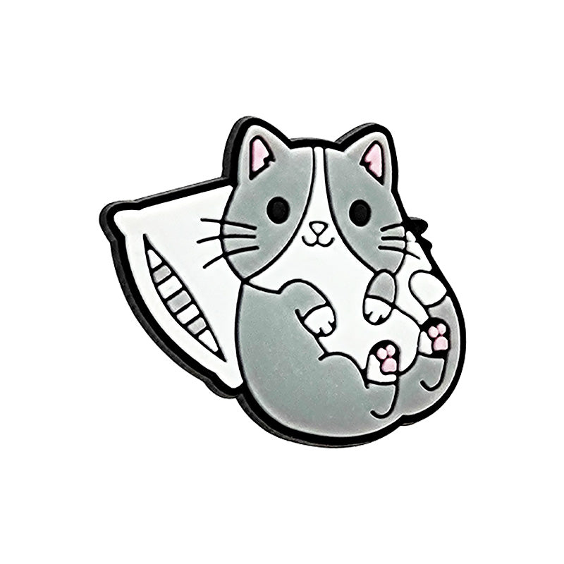 Grey Cat With Pillow Croc Charm