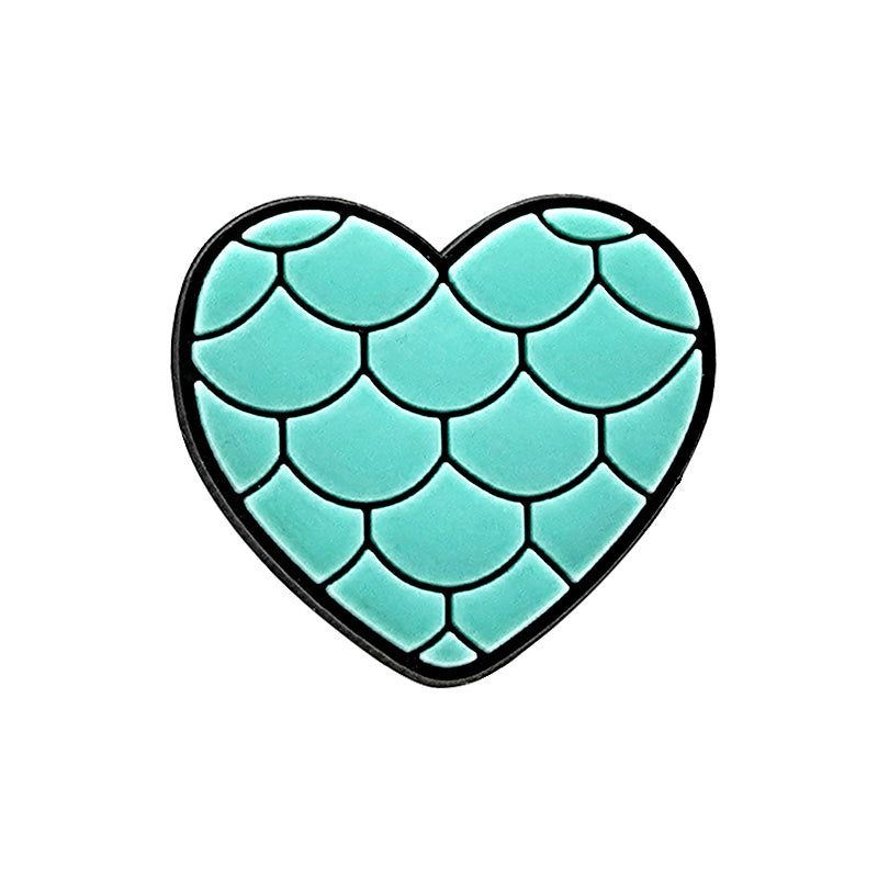 Scaled Blue Heart Croc Charm