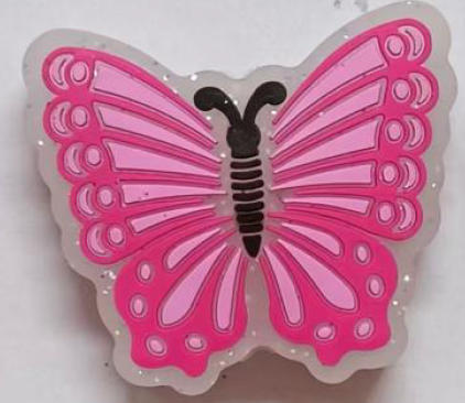 Focal Beads - Hot Pink Butterfly