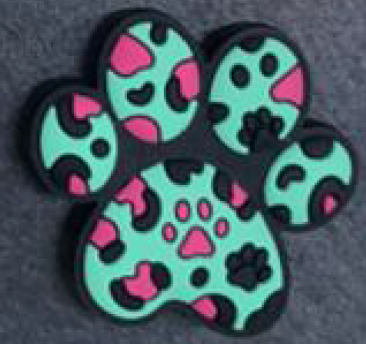 Focal Beads - Leopard Paw Aqua