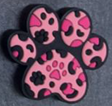 Focal Beads - Leopard Paw Pink