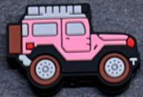 Focal Beads - Pink Jeep