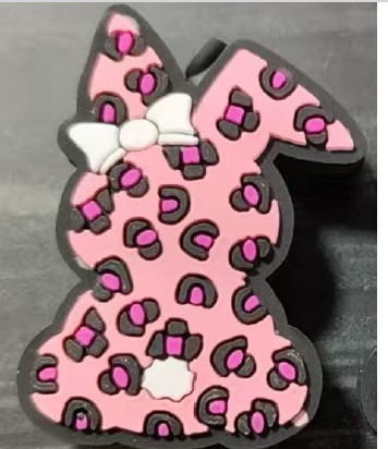 Focal Beads - Pink Leopard Bunny