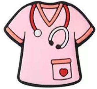 Focal Beads - Pink Nurse Shirt