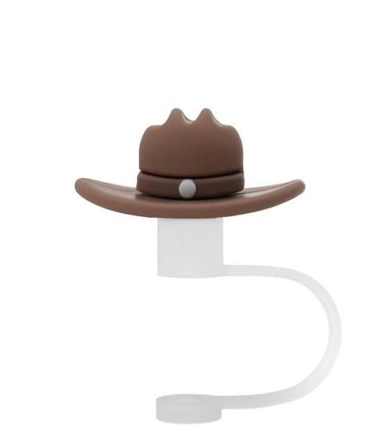 3D Straw Toppers- Brown Hat