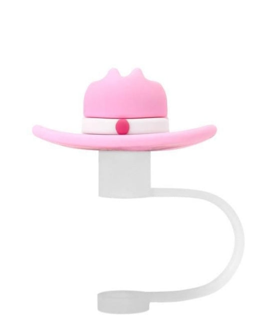 3D Straw Toppers- Light Pink Hat