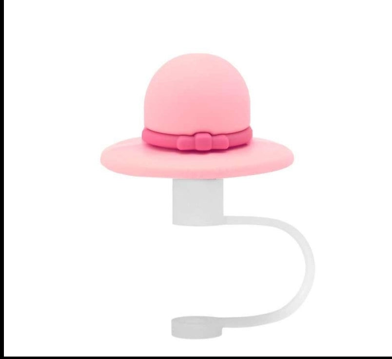 3D Straw Toppers- Light Pink Hat