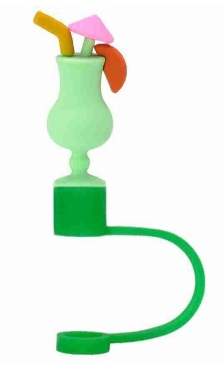 3D Straw Topper- Green Tropical Drink