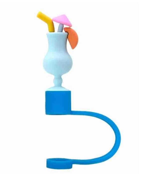 3D Straw Topper- Blue Tropical Drink