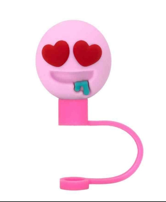 3D Straw Topper- Heart Face Drooling