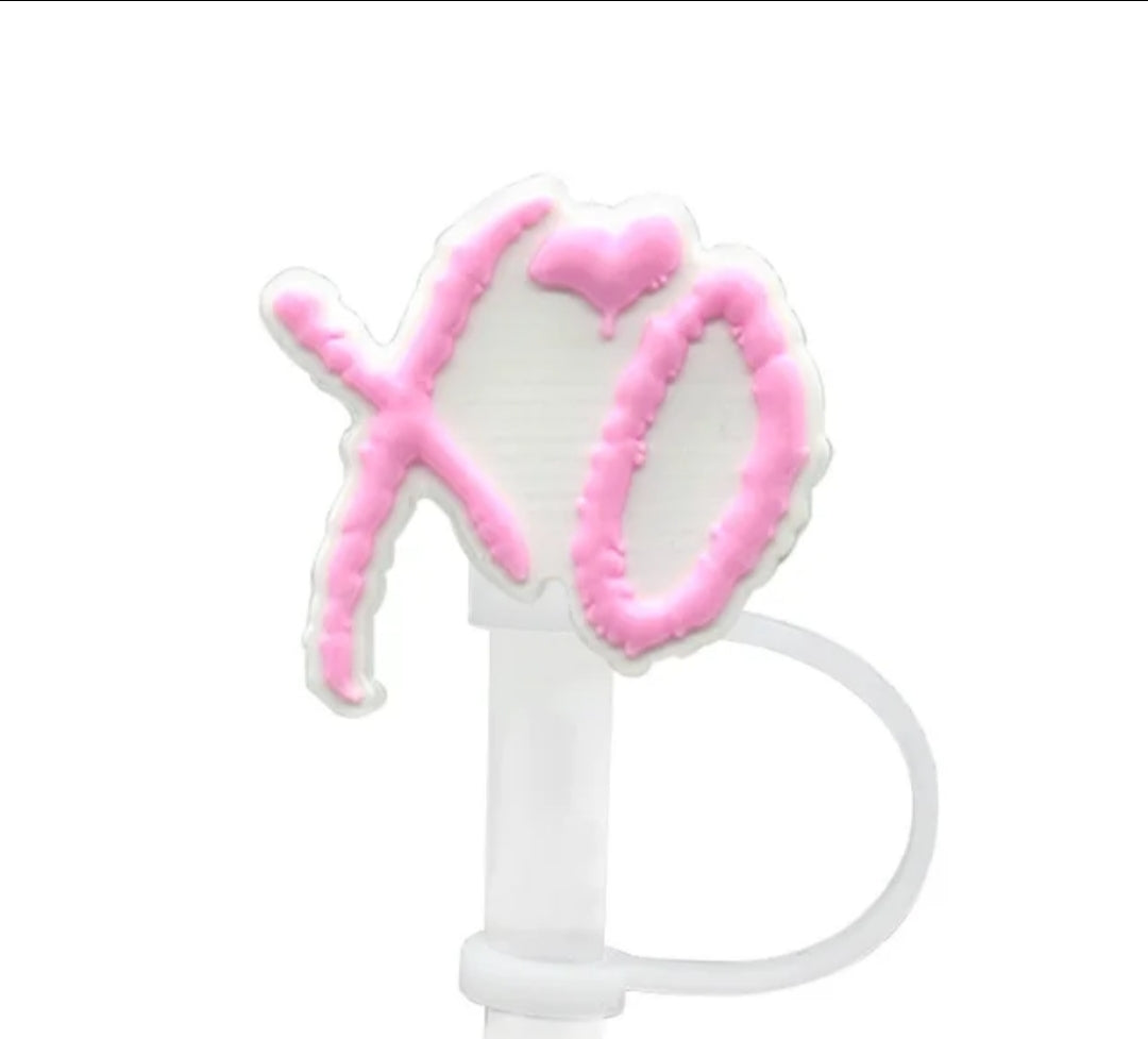 Pink XO Straw Topper - Sweet Valentine's Day Drink Accessory