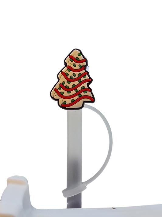 Christmas Tree Snack Cake Straw Topper