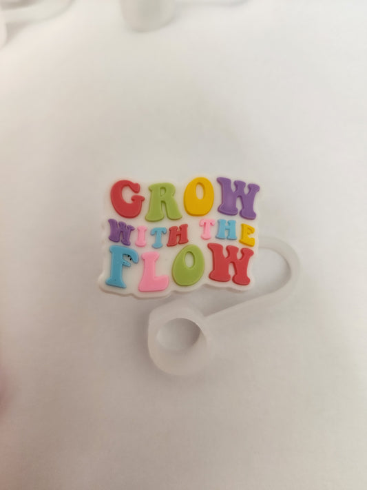 Motivational Quotes Straw Toppers Grow With The Flow