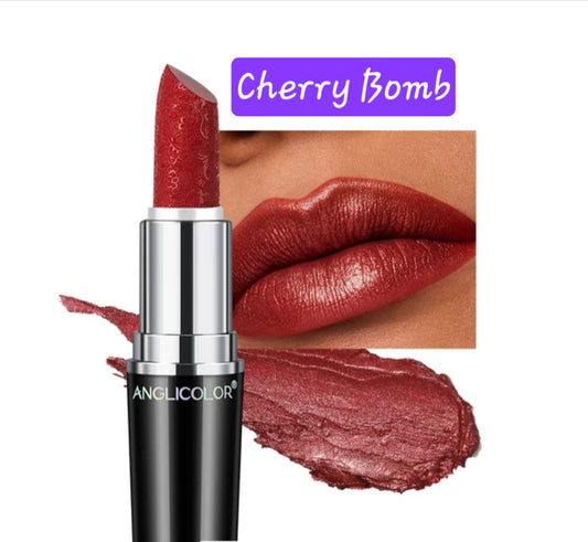 🫦 #12 🍒 Cherry Bomb Metallic Glam Shimmer Lipstick 🫦